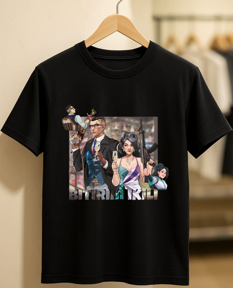 Valorant Bitirim İkili Tişört (Siyah)